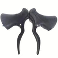 Pair of aluminium alloy road bike brake handles in black silver finish for 22.2mm/23.8mm handlebars.
