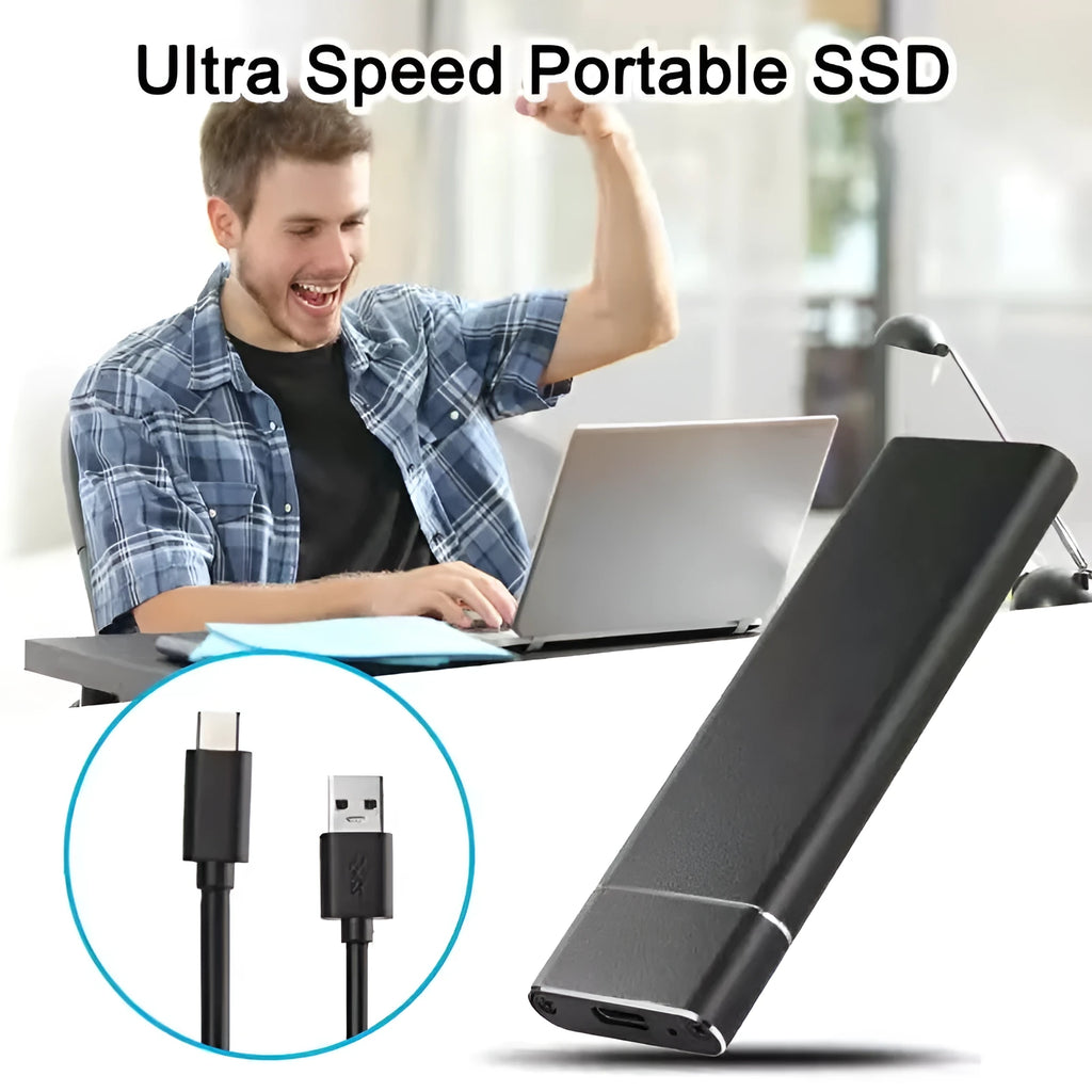 Ultra-thin metal 6TB portable external hard disk in black, blue, orange, red, or silver colour with data cable
