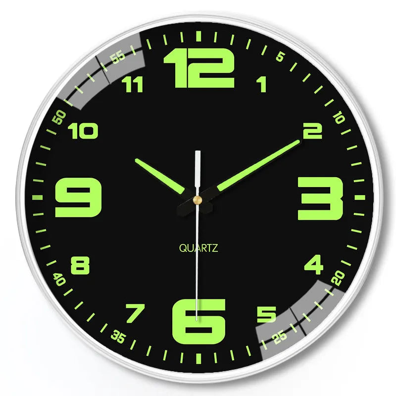 8 inch luminous wall clock with modern design and plastic casing