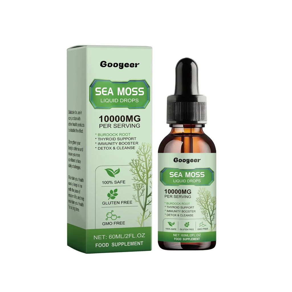 Googeer sea moss liquid drops body treatment 60ml bottle 3.3x3.3x12cm