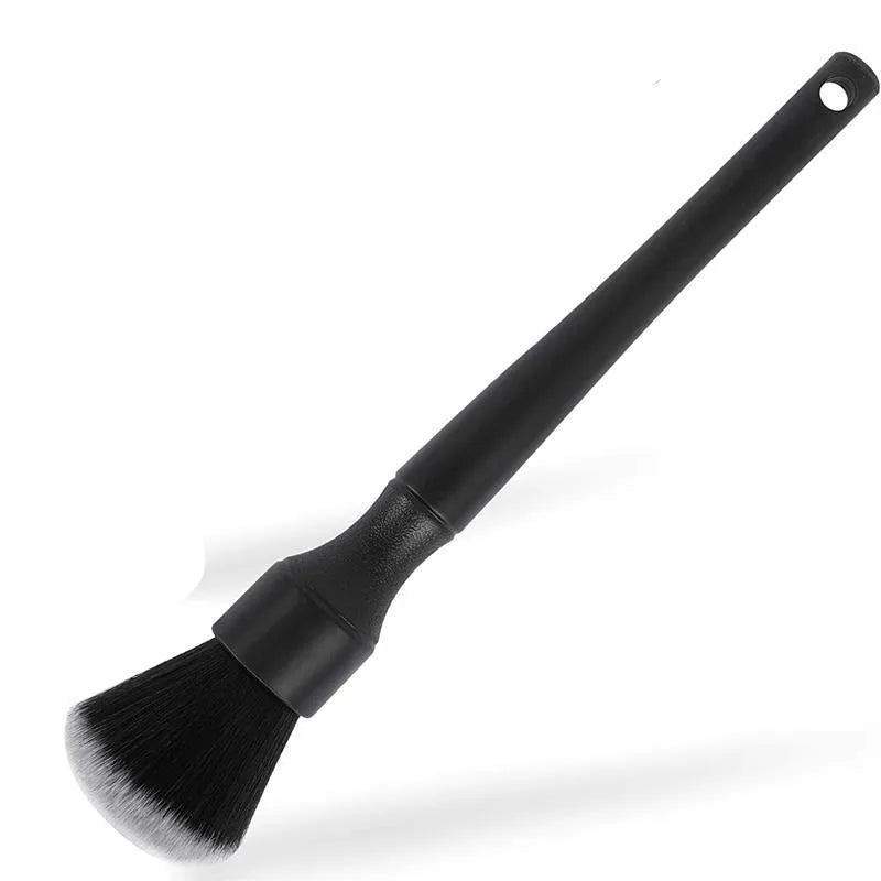 Black car detailing brush with soft pig hair bristles, showing 240mm length.