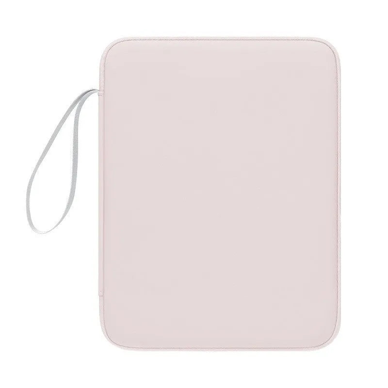 Imitation leather tablet protective case in light grey, shown fitting a 10.9-inch tablet.