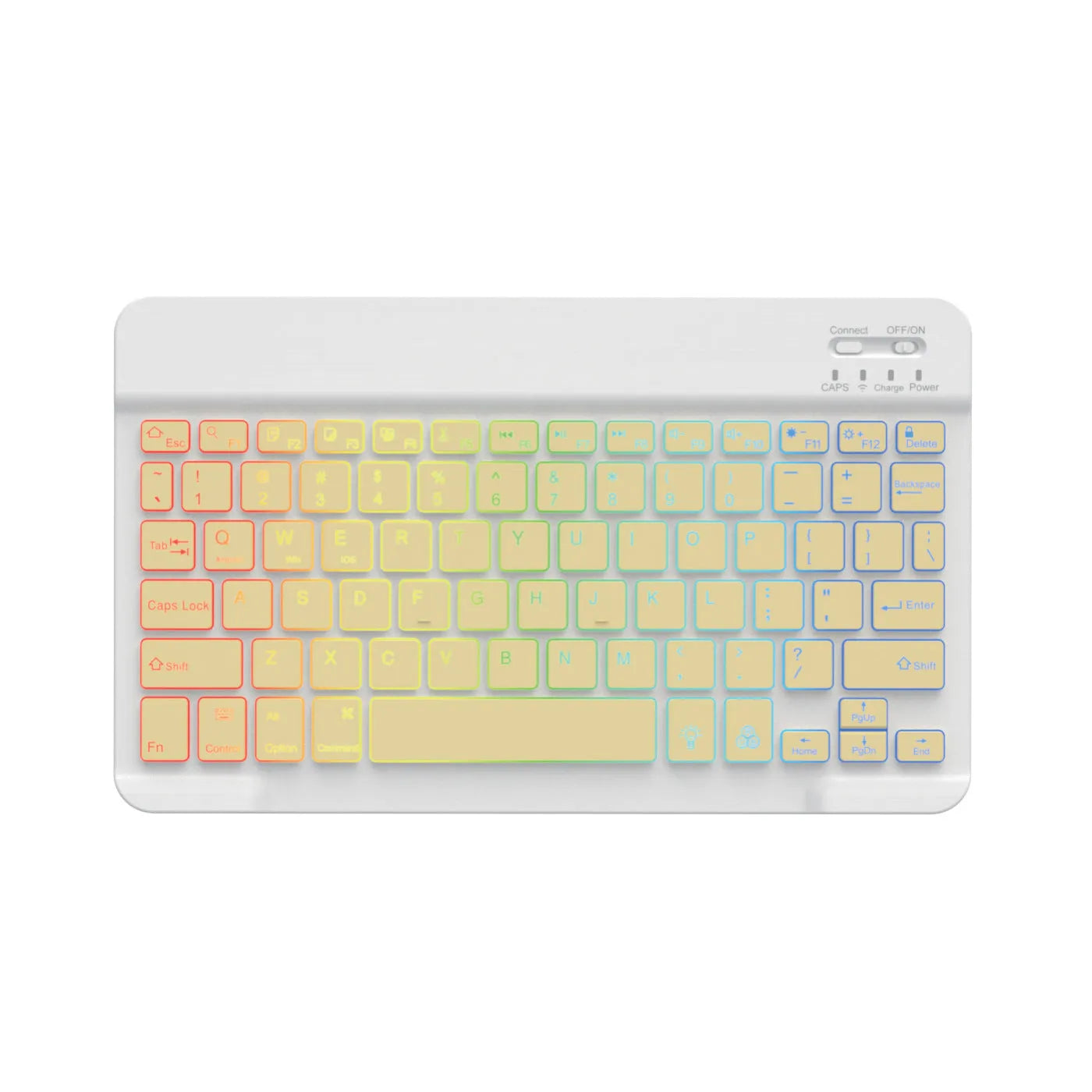10-inch Bluetooth keyboard for tablets with colourful backlight in one of eight body colour options