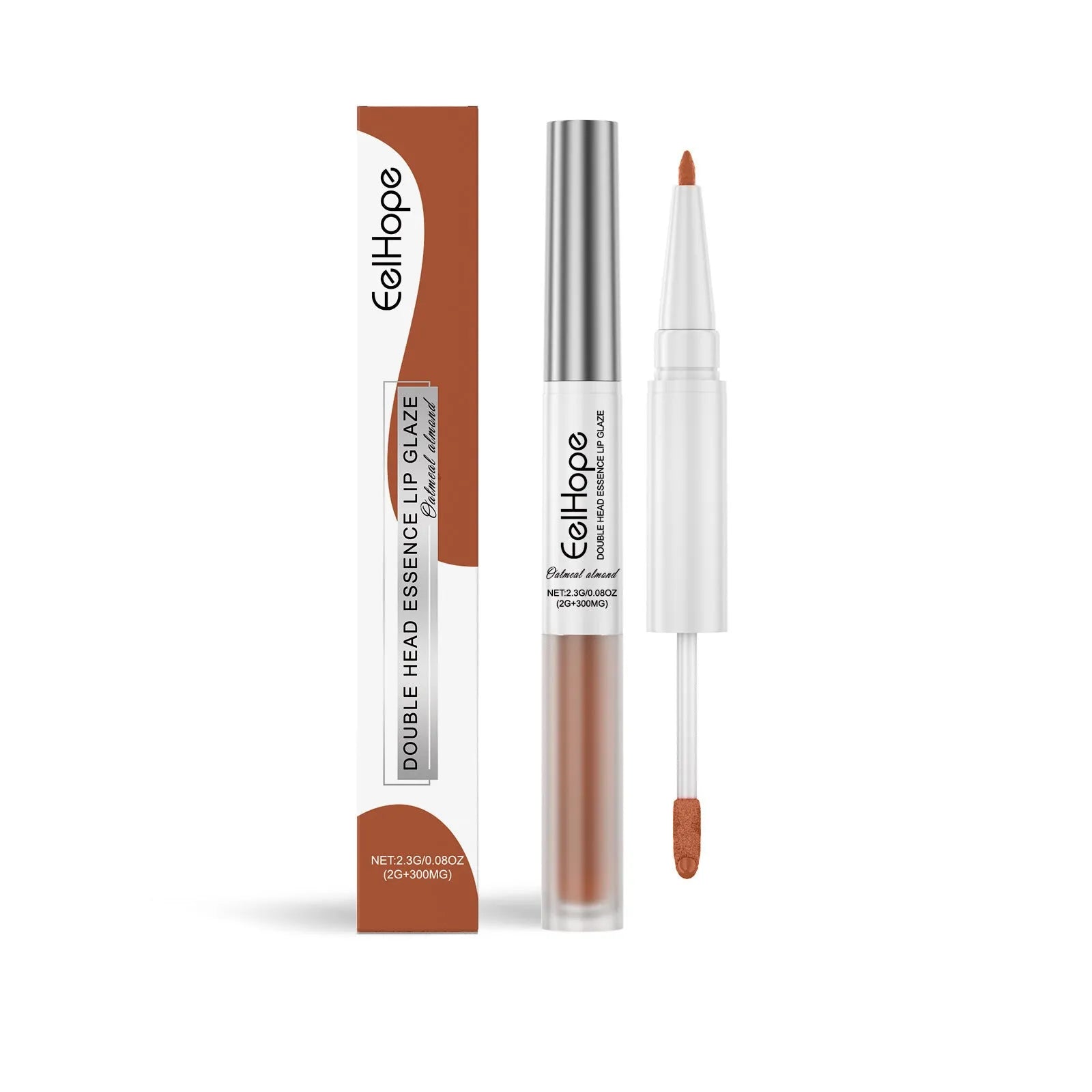 Double-headed lip liner and lip lacquer pen with included lipstick in case.