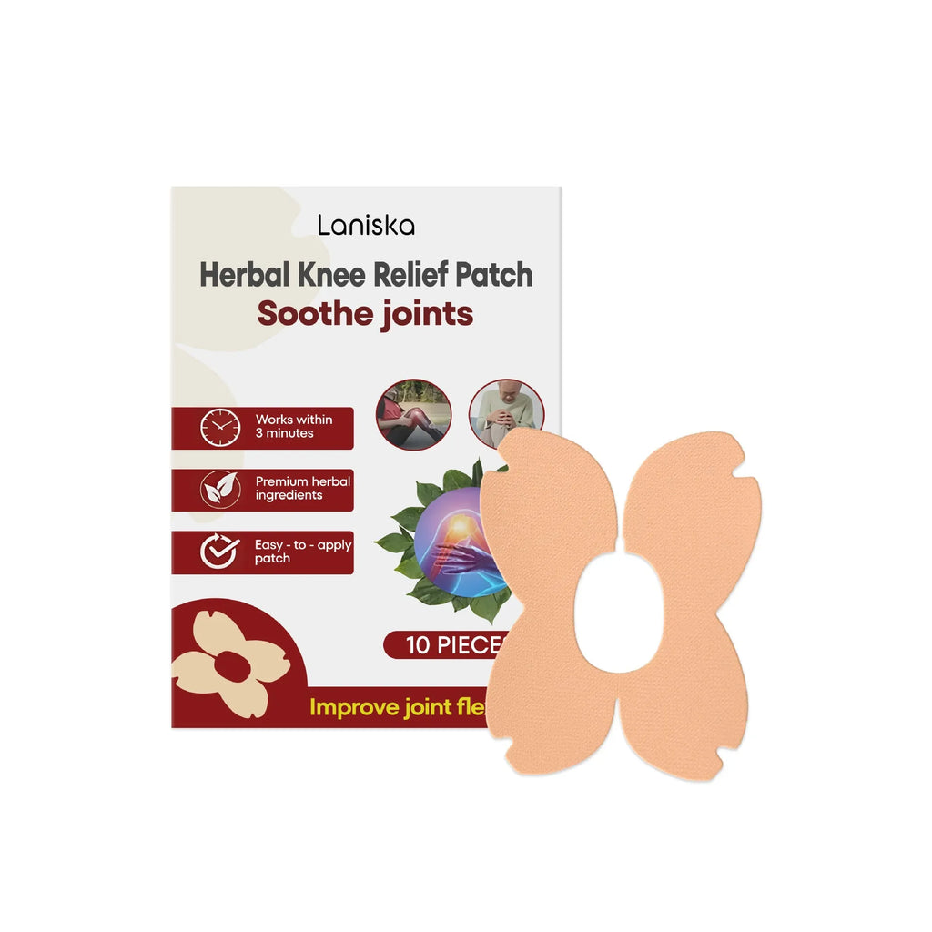 LANISKA herbal moxa leaf and menthol joint care adhesive bandage pack containing 10 pieces.