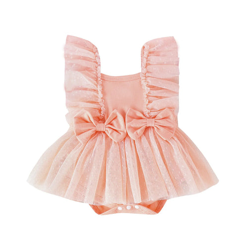 Baby girl cotton jumpsuit in sweet triangle style, sleeveless summer romper in pink colour for 0-18 months
