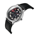 Men's creative sports belt quartz watch with alloy case and mineral glass mirror