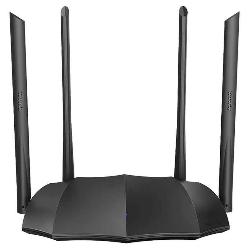 AC8 dual-band gigabit wireless router with three LAN ports showing compact design