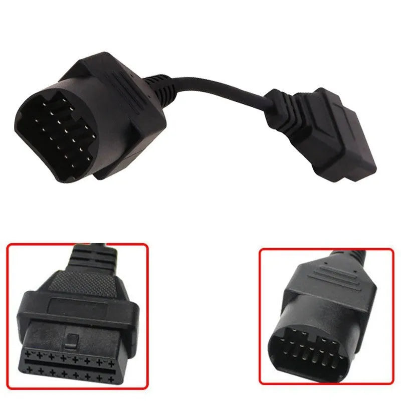 Black PVC Mazda 17-pin to OBDII 16 pin car diagnostic inspection cable for vehicle diagnosis