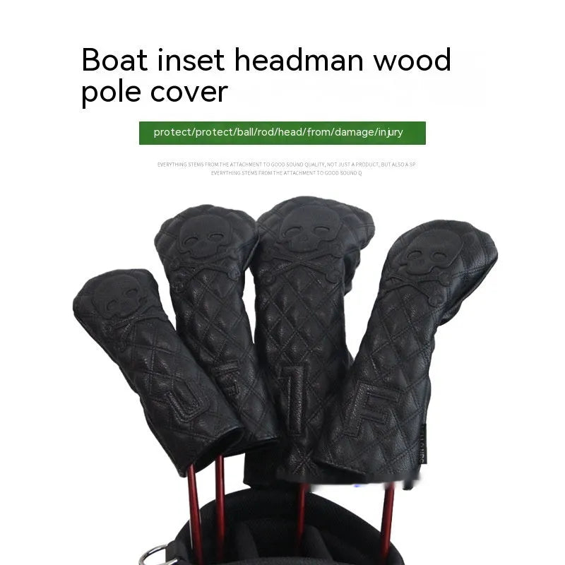 Golf wooden pole waterproof protective cover for club shafts in black and white colours