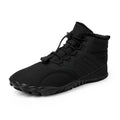 Winter slip-on boots with anti-ski rubber sole, Oxford cloth upper, and plush lining for men and women