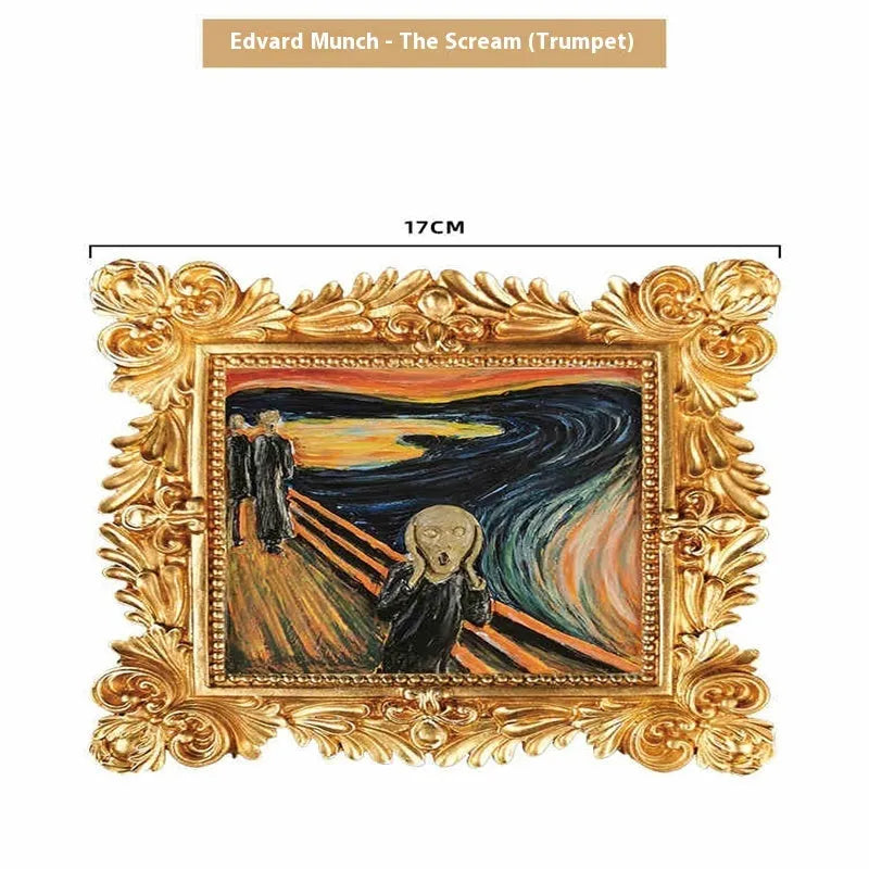 DIY oil painting kit showing Van Gogh's Starry Night reproduction on canvas with acrylic paints and wooden frame