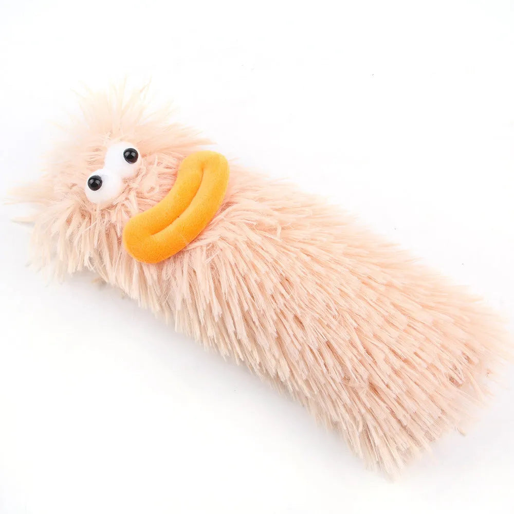 Soft plush interactive cat toy pillow in assorted colours with crinkle sound and catnip filling.