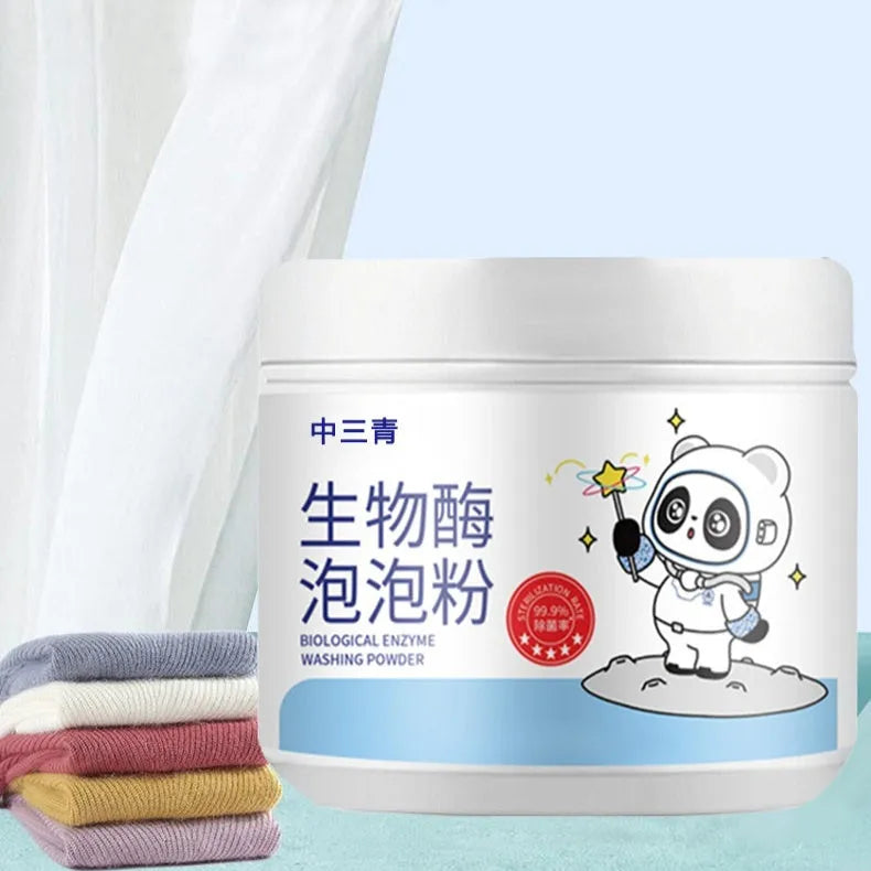 Biological enzyme bubble powder laundry detergent bottle for stain removal on fabrics