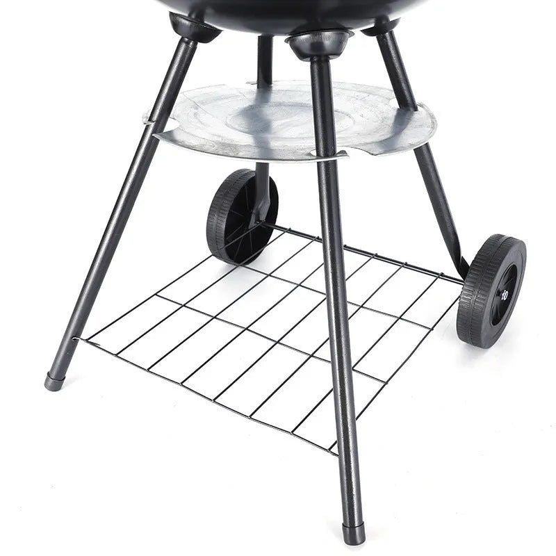 Portable iron barbecue oven with modern 14-inch apple stove design for 3-5 people