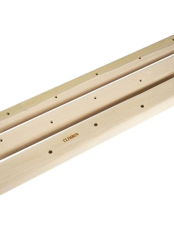 Set of three wooden hangboards for grip strength training in 12cm 40cm and 50cm lengths