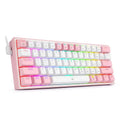 k617 RGB backlit mechanical keyboard with dual keycaps in white pink colour option