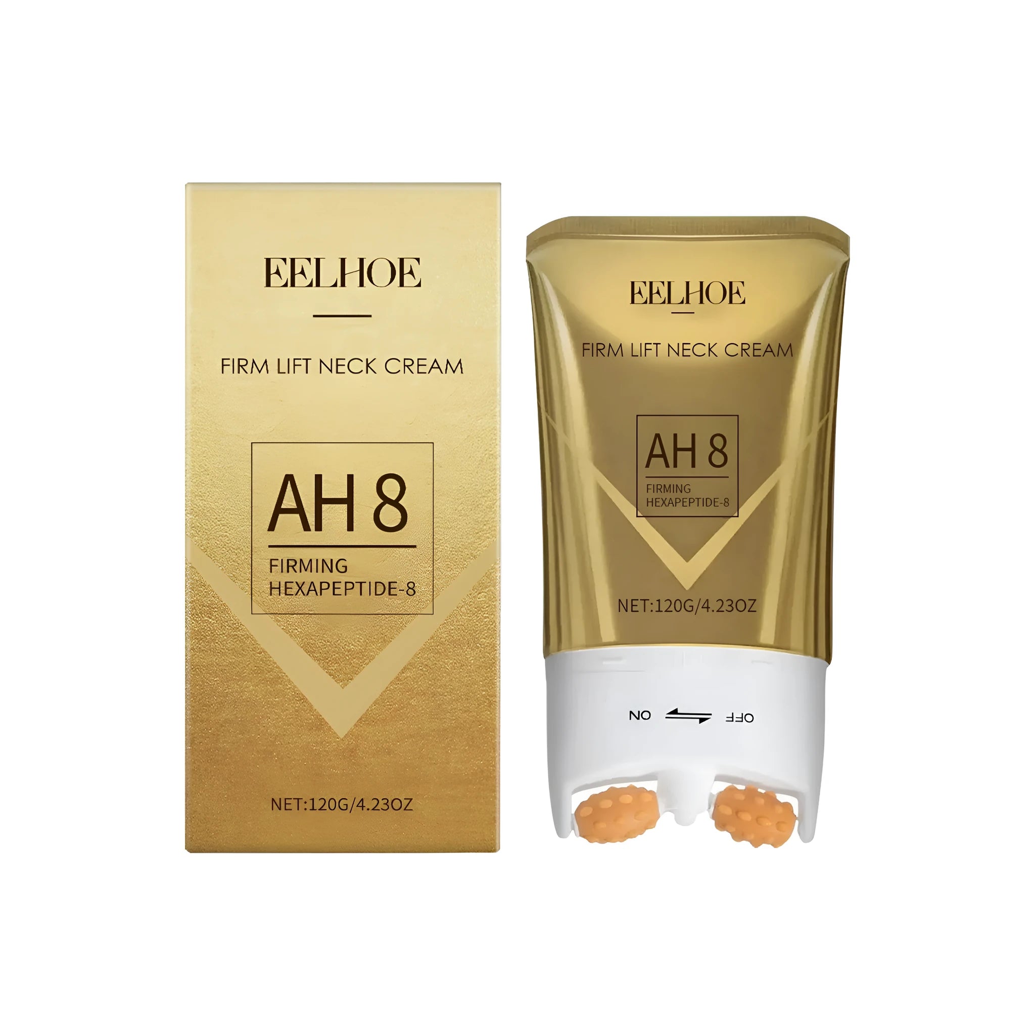 120g tube of Firm Lift Neck Cream with key ingredients acetyl hexapeptide-8 and ceramide NP.