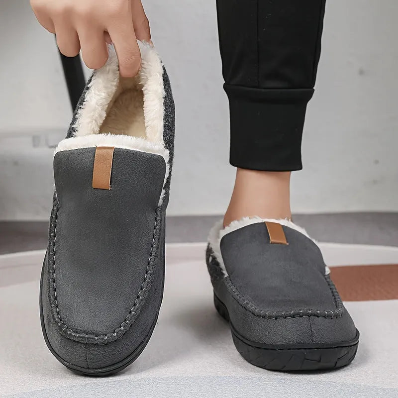 Thickened EVA home slippers for men in minimalist casual style, available in black, brown, camel, gray, US sizes 7 to 15