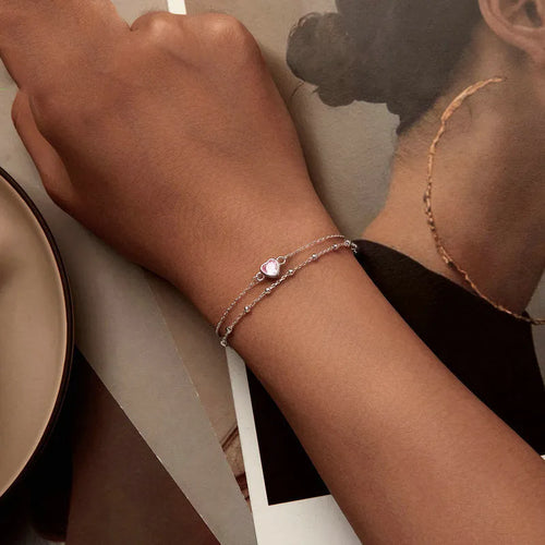 Sweet girlish style 925 sterling silver bracelet with a small heart pendant on an adjustable chain.