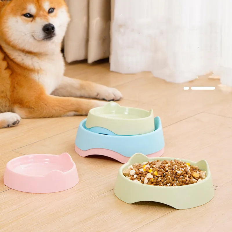 Ceramic dog slow feeder bowl with puzzle maze pattern in blue, green, or pink colours
