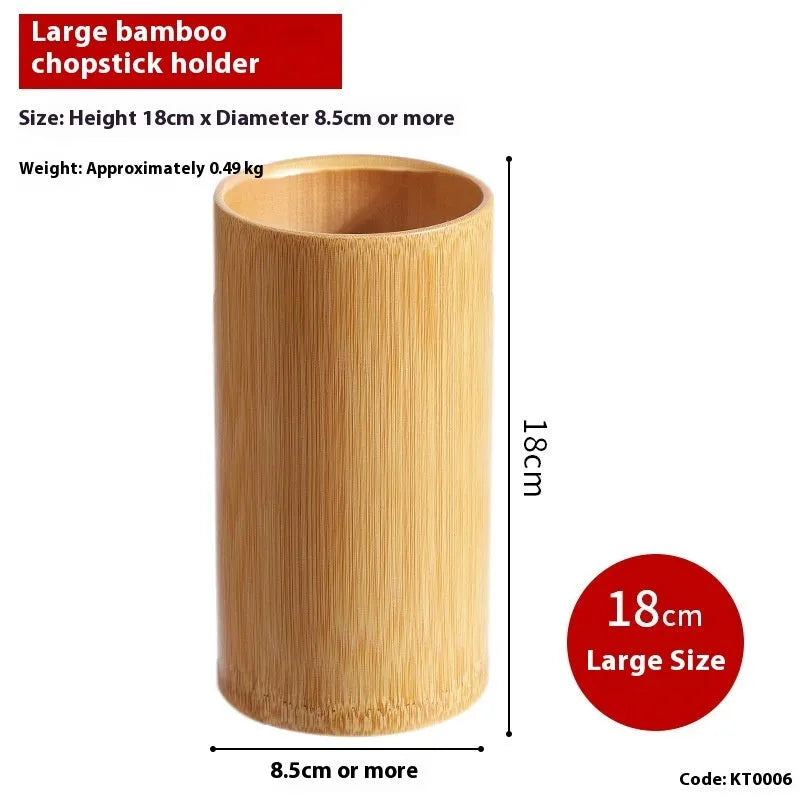 Wild bamboo chopsticks holder in a creative style, showing its portable tube design for utensil storage.