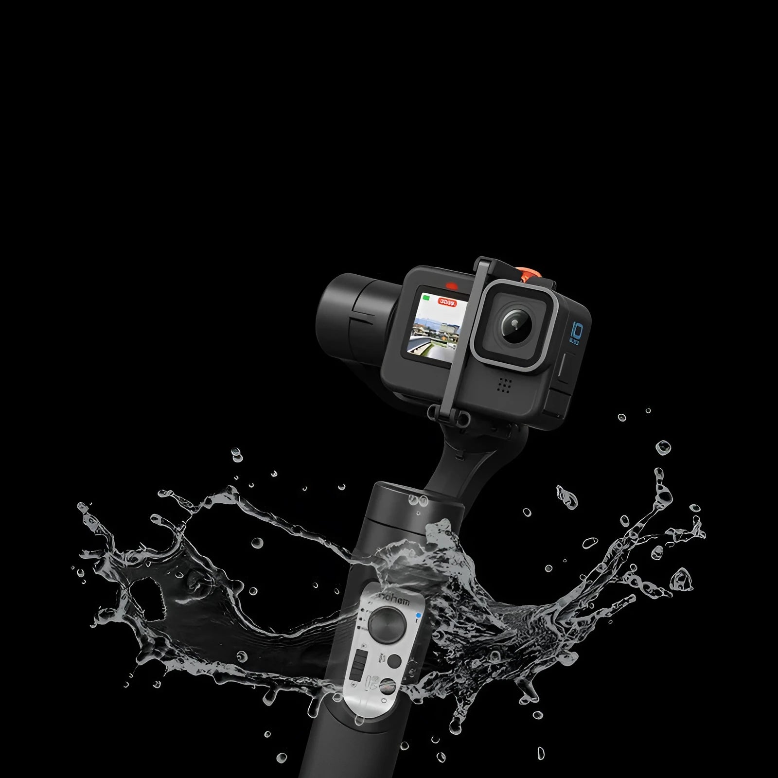 Hohem handheld gimbal anti-shake stabiliser for action cameras with mini tripod and storage bag