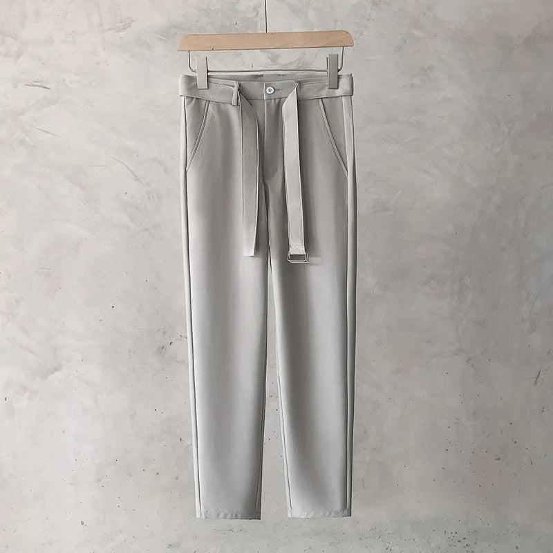 Boys slim straight wool trousers in tapered fit with straight leg opening available in multiple colours