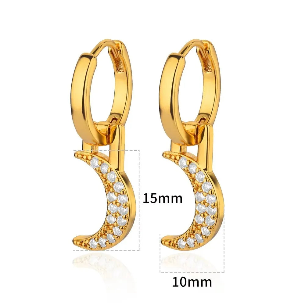 Women's geometric butterfly earrings with heart, star and bow shapes in copper
