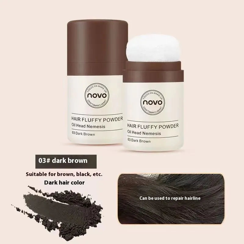Veejaga translucent oil control powder container showing natural colour face and hairline powder