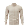 Cotton stand collar zip sports sweater in loose fit Asian sizing