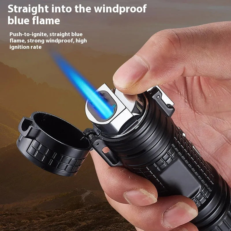 TH727 multi-function metal waterproof flashlight lighter in camouflage colour