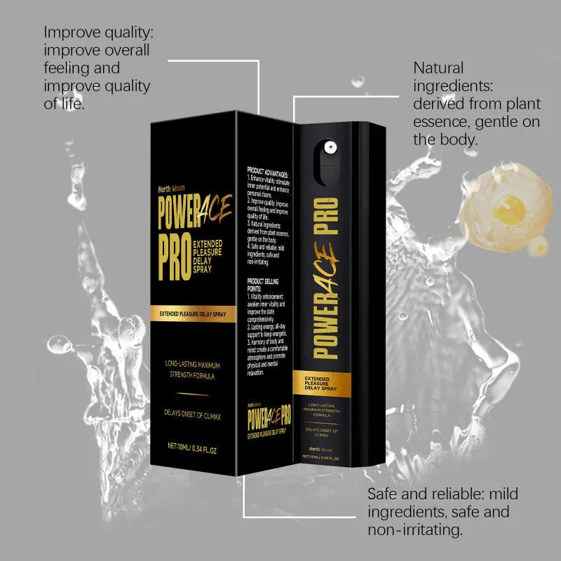 A 10ml men's body moisturising spray bottle measuring 2.6cm by 9.3cm