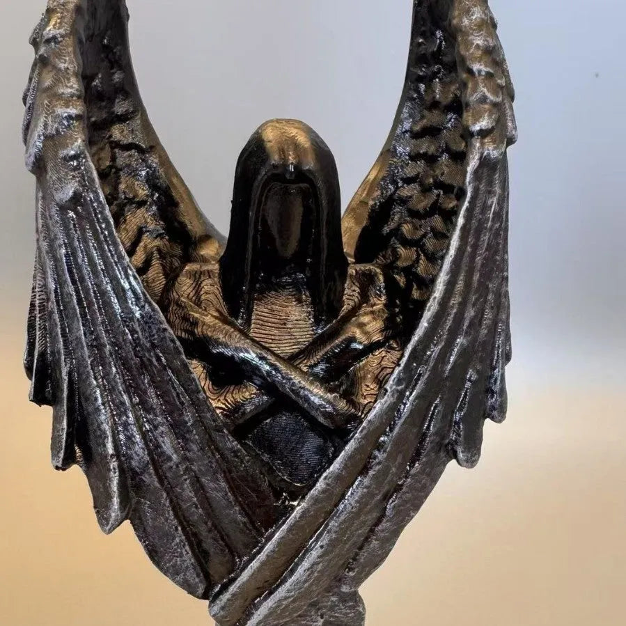 Dark Angel resin statue figurine ornament measuring 17 cm high on a shelf.