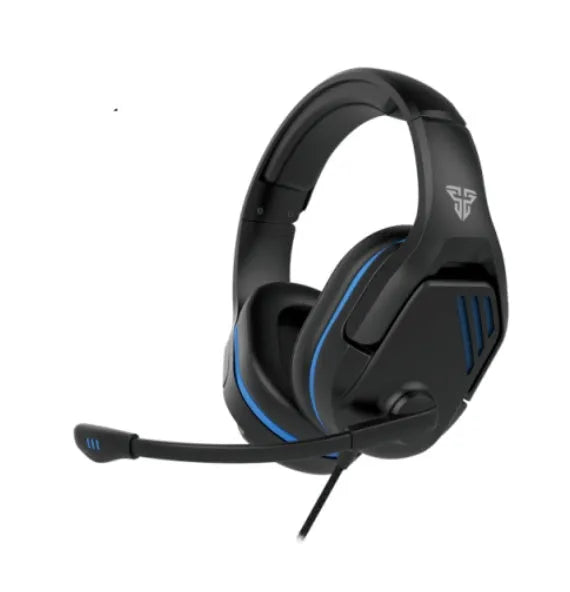 MH86 black and white wired gaming headset with large earcups, microphone boom, and 3.5mm plug