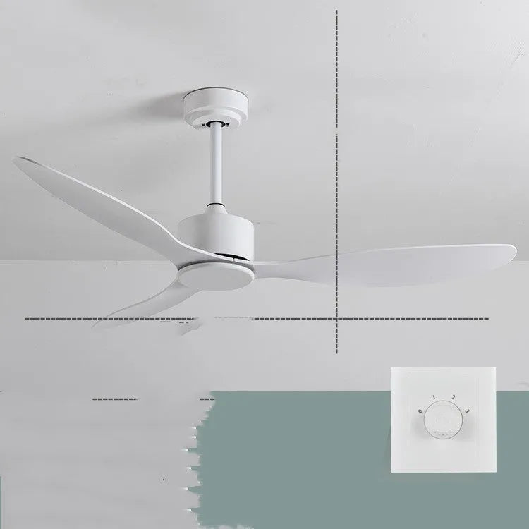 Nordic industrial ceiling fan without light, 42 inch blade span, black iron baking paint finish