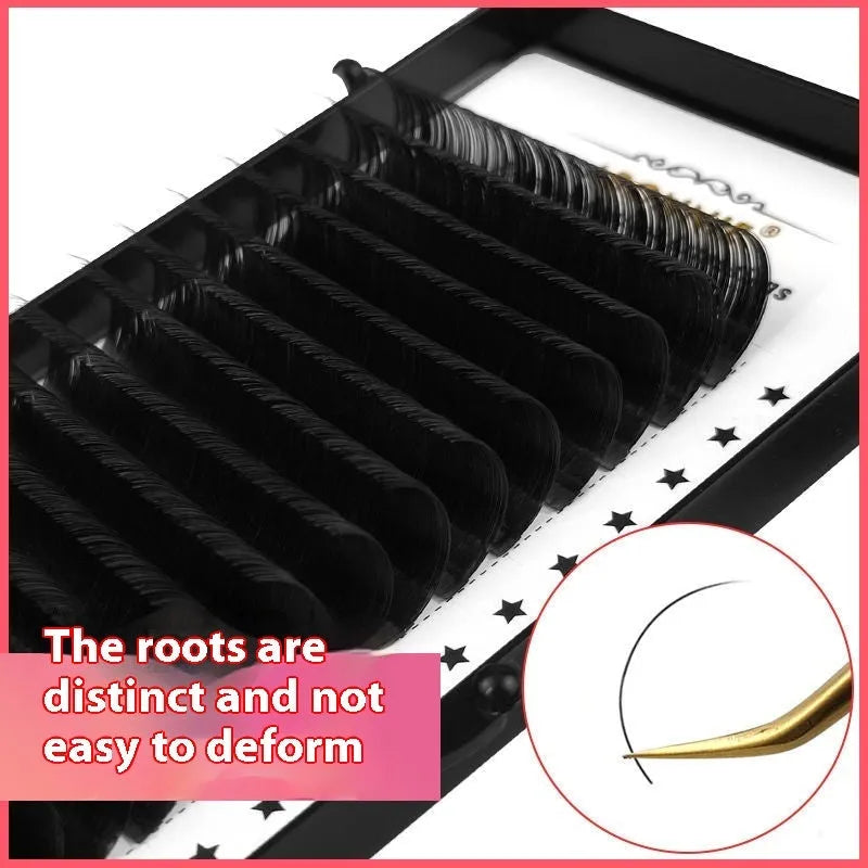 16-row dense false eyelashes made from mink hair showing multiple thickness and length options