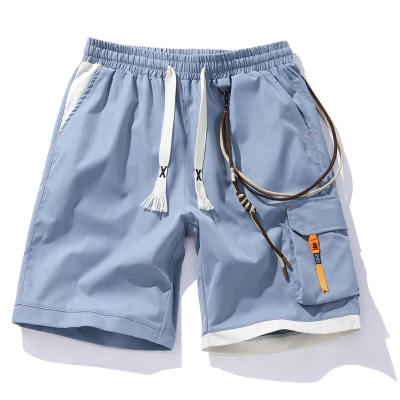 Men's plus size loose-fit sport shorts in bamboo fibre, shown in coffee colour.