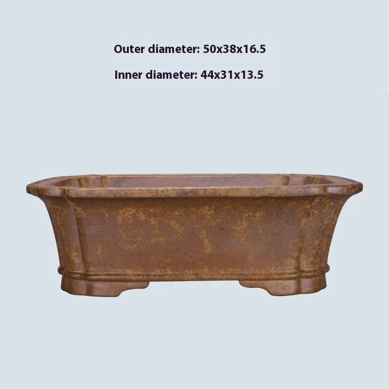 Purple sand rectangular flowerpot with hand-changed angles in two size options