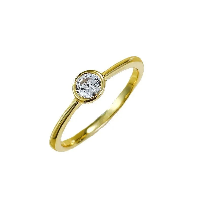 Minimalist crown shaped silver ring with linear elements in Korean Ins style