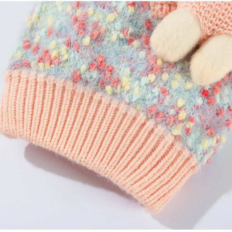 Blue autumn winter pet sweater with three-dimensional bear floral yarn pullover design for small medium dogs and cats