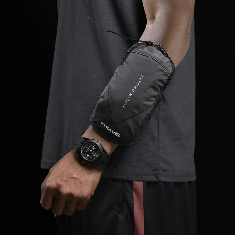 Lightweight reflective running arm bag with adjustable strap for outdoor sports