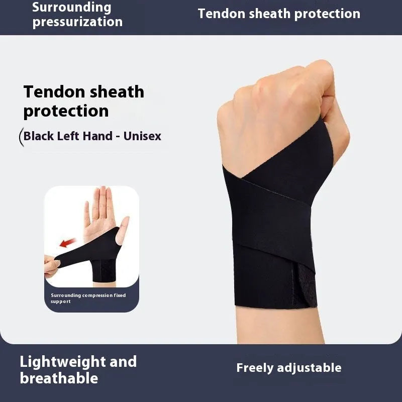 Adjustable breathable athletic wristguard in black or skin colour for badminton tennis volleyball support.
