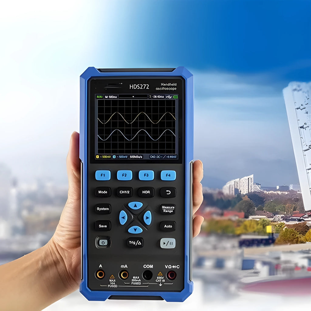 Handheld digital oscilloscope with probes and accessories for automotive repair