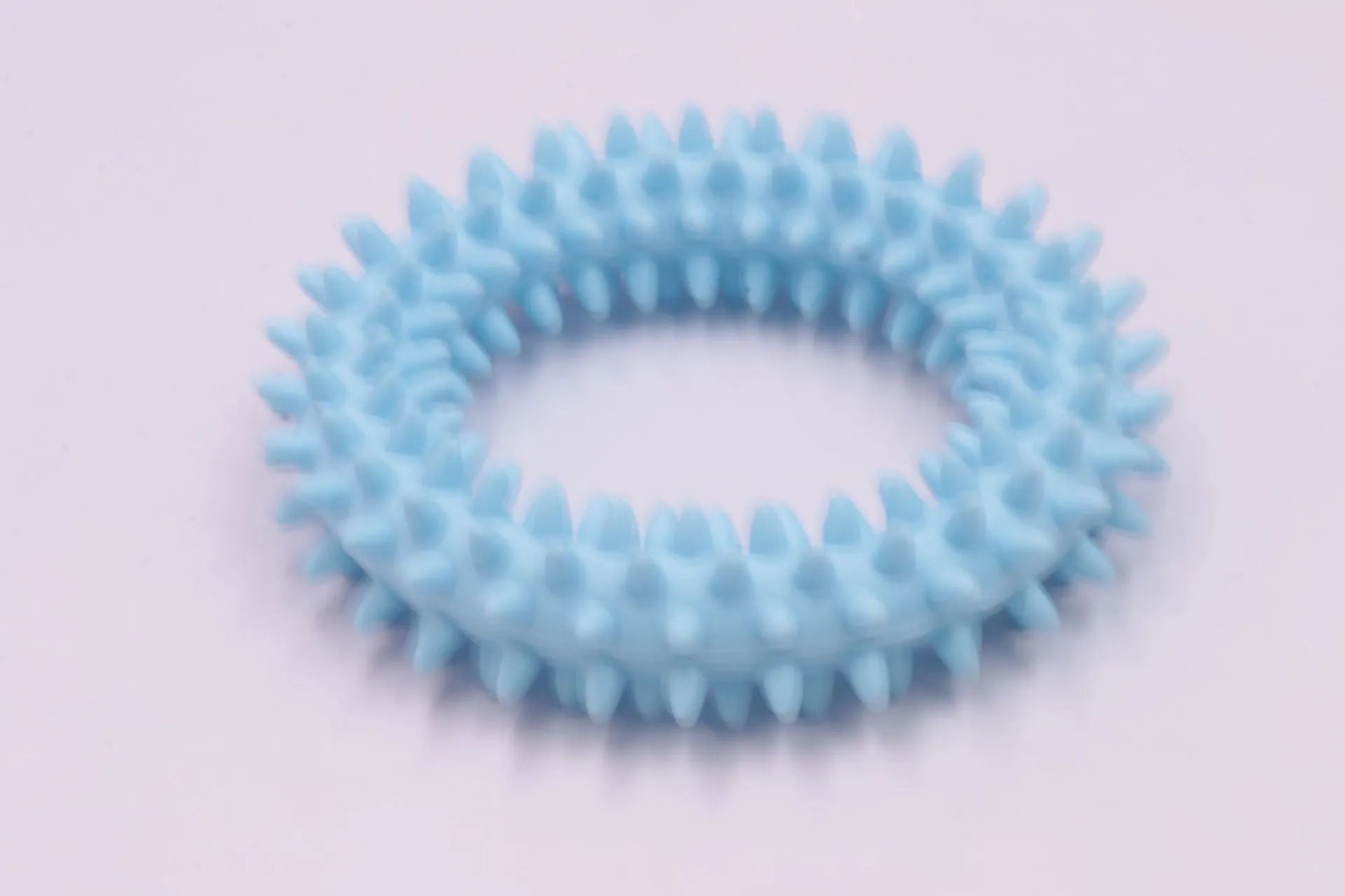 TPR spiky circle ring dog chew toy in selected colour, 9.5cm diameter