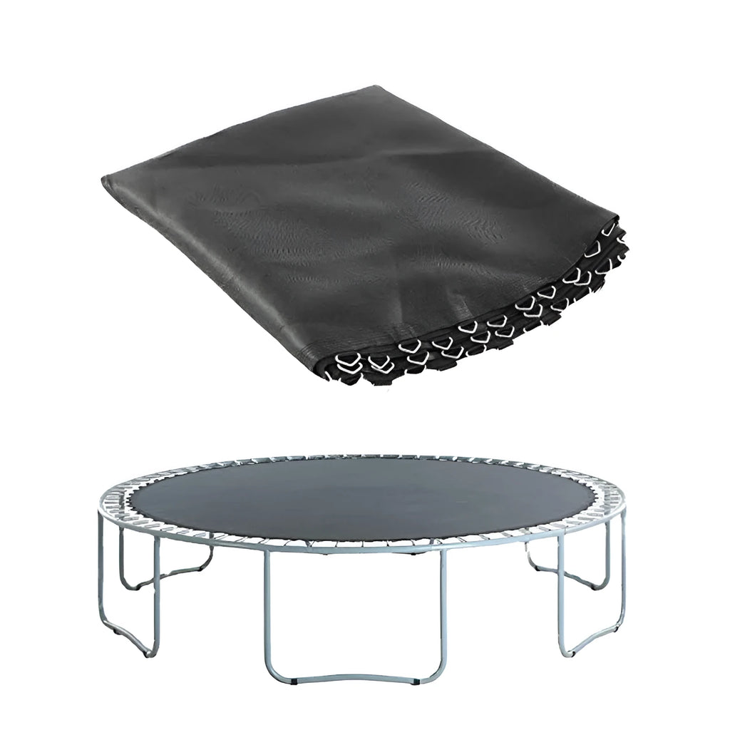 Round polypropylene trampoline elastic fabric bungee cloth with integrated attachment buttons.