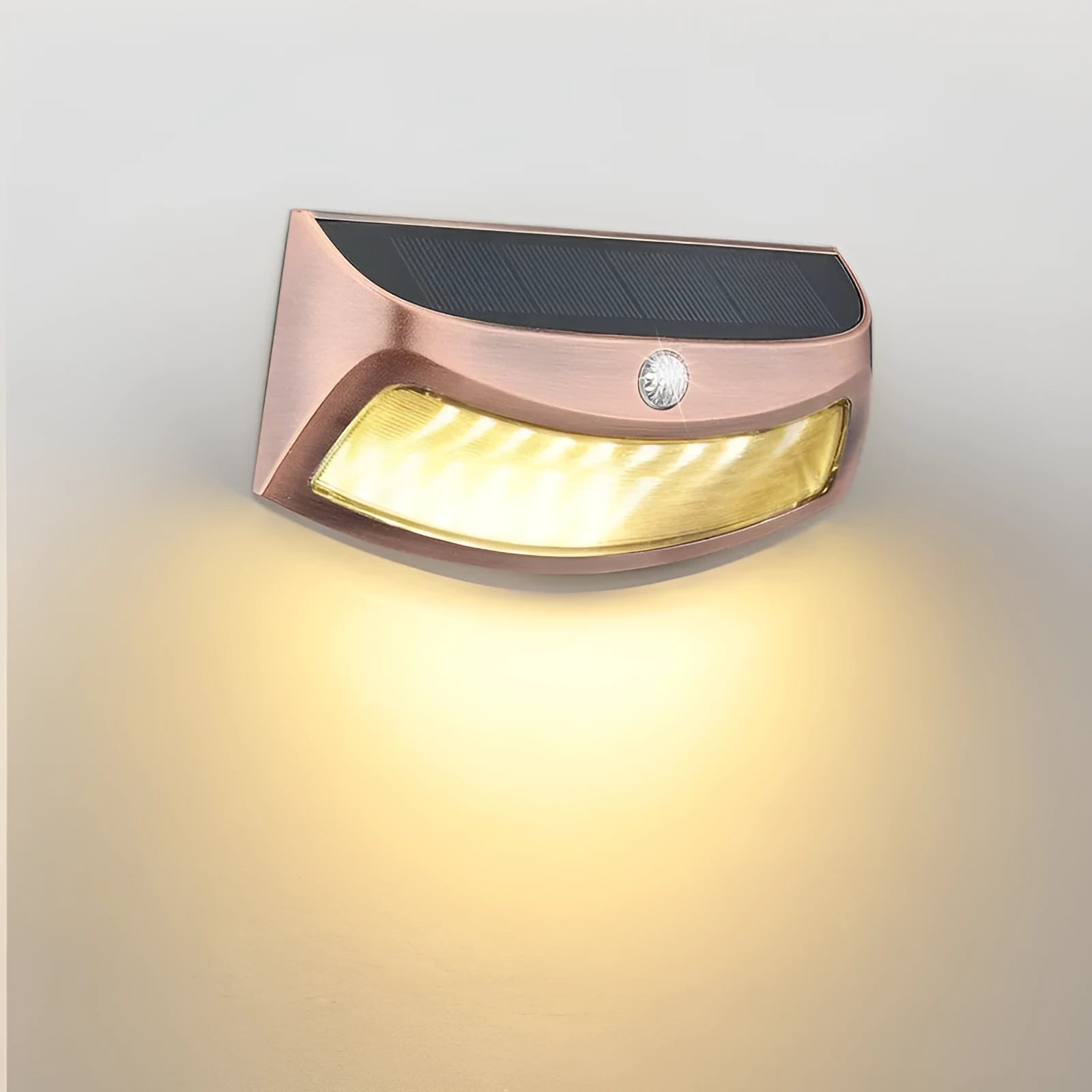 Solar-powered smiling face outdoor wall lamp for garden decoration