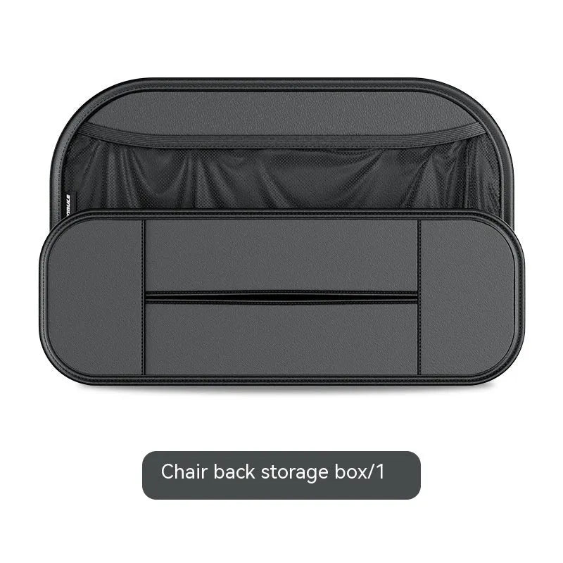 Black leather car seat rear storage bag showing 36cm width measurement