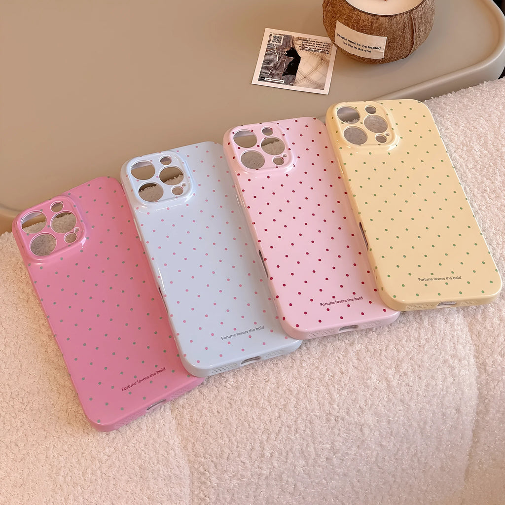 Soft TPU silicone phone case with wavelet dots in lemon yellow for iPhone 16 Pro Max