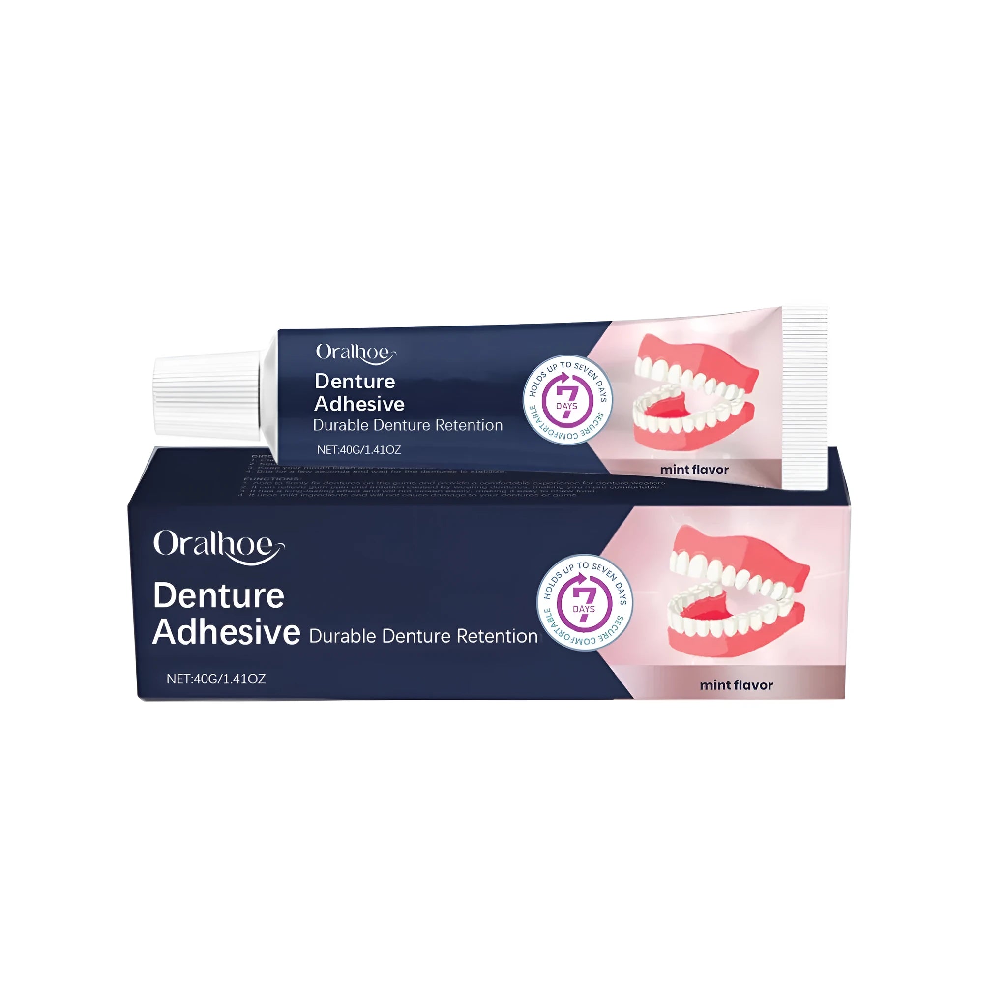 40g tube of denture fixing adhesive cream with petrolatum formula